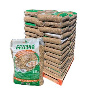Granulés de Bois Primex pellets – palette de 65 sacs de 15kg – 975 kg
